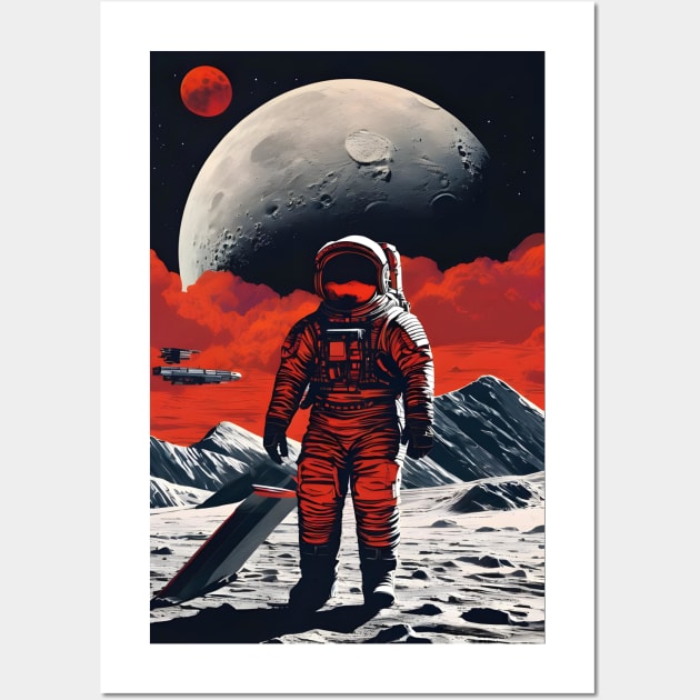 Soviet astronaut on moon Wall Art by Spaceboyishere